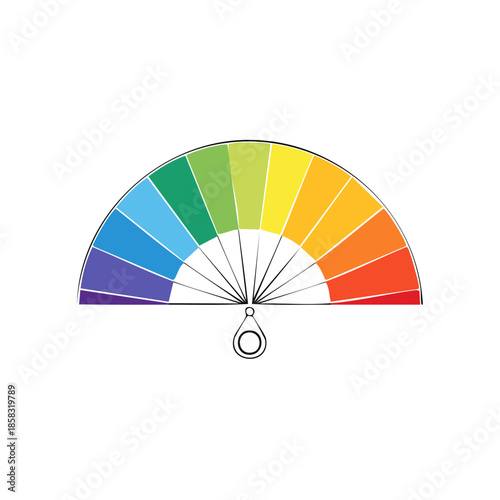 Rainbow Color Spectrum Palette Design with Adjuster Control on White Background