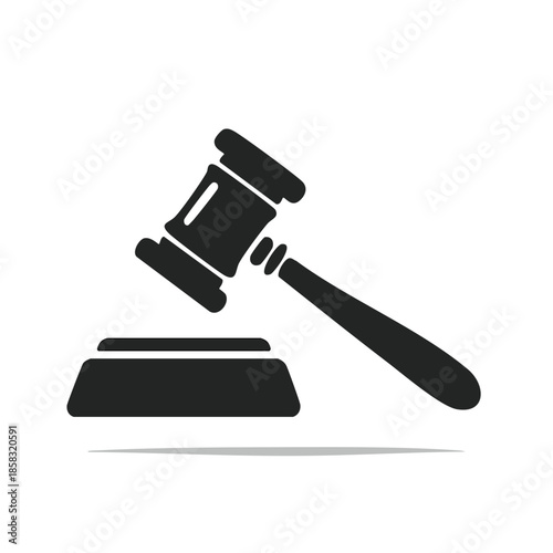 Gavel Resting on Striking Block Represents Legal System and Judicial Proceedings