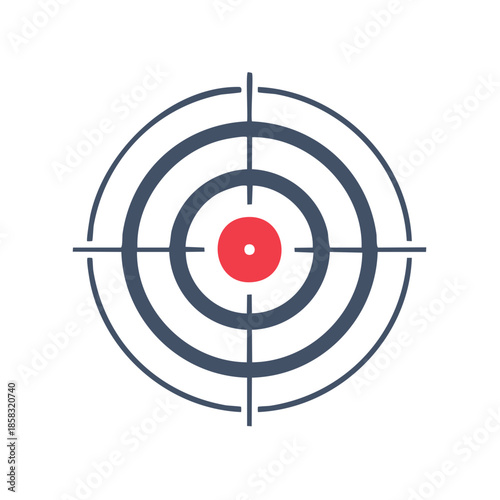 Circular Target with Bullseye Aim Precision Accuracy Concept Concentric Circles Vector