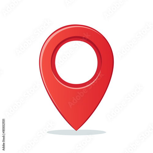 Red location pin pointer marking position and place on the map for navigation destination point