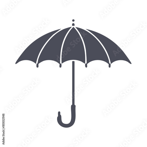 Elegant Umbrella Silhouette: Simple, Stylish Weather Protection Against Rain and Sun