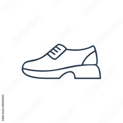Elegant Loafer Shoe: Outline Icon in Simple Style