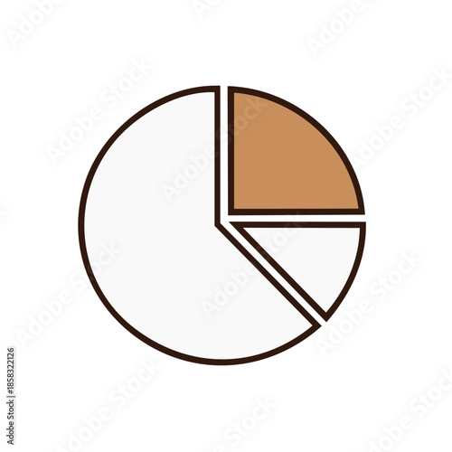 Simple Pie Chart Graphic: Data Visualization with Segments, Analytics, and Report Element