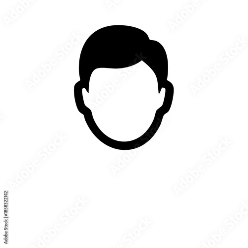 Male profile icon illustration. Generic man face silhouette representing individual.
