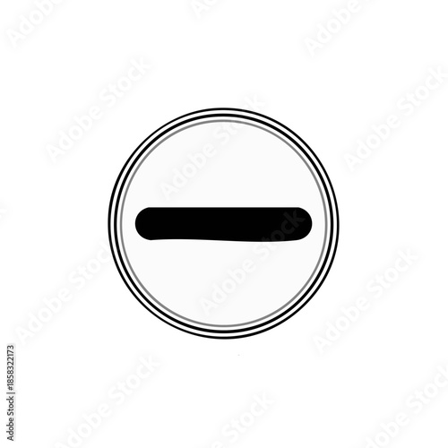 Minus sign in circle negative arithmetic subtraction mathematics calculate compute math symbol design