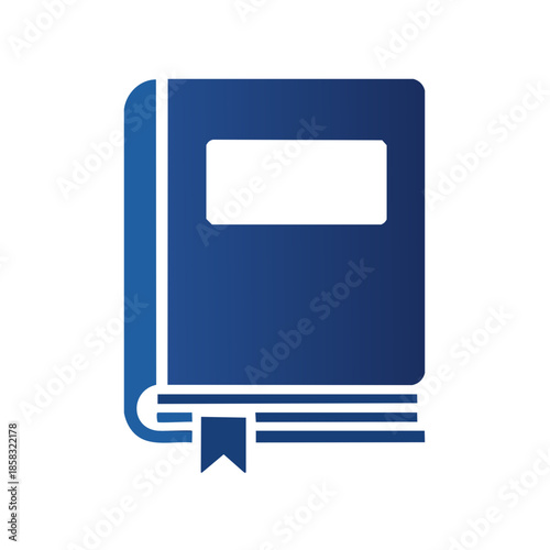 Blue Closed Book with Bookmark Illustration for Reading or Education Projects