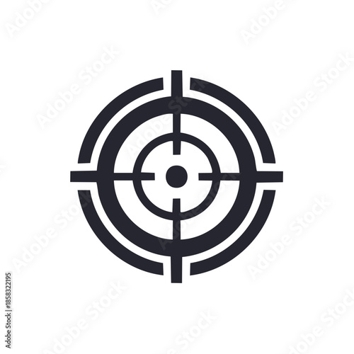 Circular target symbol with crosshairs for precision, accuracy, and aiming practice.