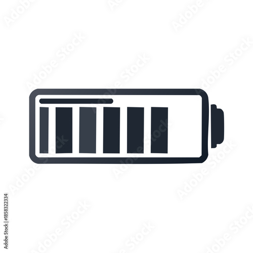 Battery Charge Icon Showing Half Level Power Storage Energy Capacity