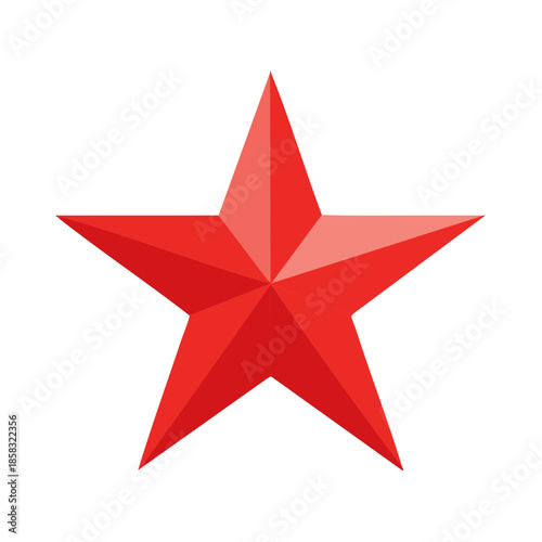 Bold Red Star Five-Pointed Shape Symbolic Geometric Design Decoration Element Simple Bright Shape