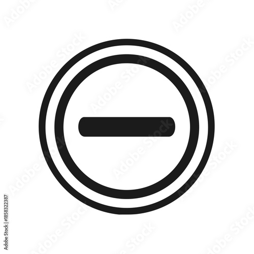 Subtract symbol in a circle design element for graphic needs, negative sign black and white icon, prohibition symbol, minimal Free Download Subtract symbol in a circle design element for graphic needs, negative sign black and white icon, prohibition symbol, minimal - GFXLoad
