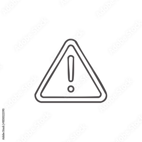Warning Sign Icon: Simple Outline of a Triangular Hazard Symbol