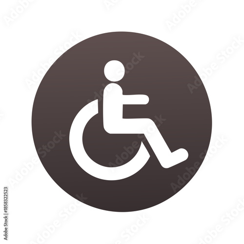 Handicapped Symbol in a Circular Format Represents Accessibility and Inclusion for People with Disabilities