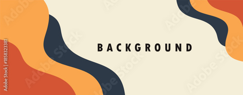 Abstract Organic Shapes Background With Text Space In Cream And Earth Tones Keywords: abstract, background, organic, shapes, cream, earth tones