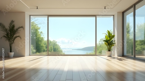 Minimal Empty Room with Window Light