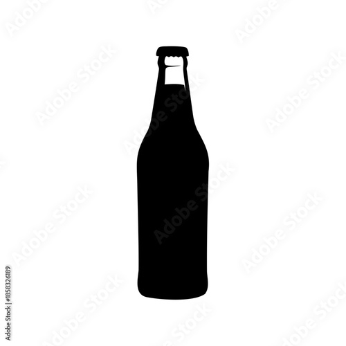 Silhouette of a capped bottle suggesting drink, beverage, alcohol, or medicine