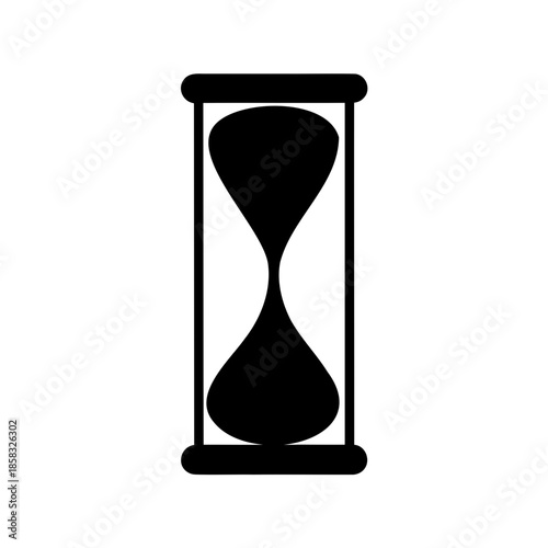 Black and white hourglass icon symbolizing time management and deadlines