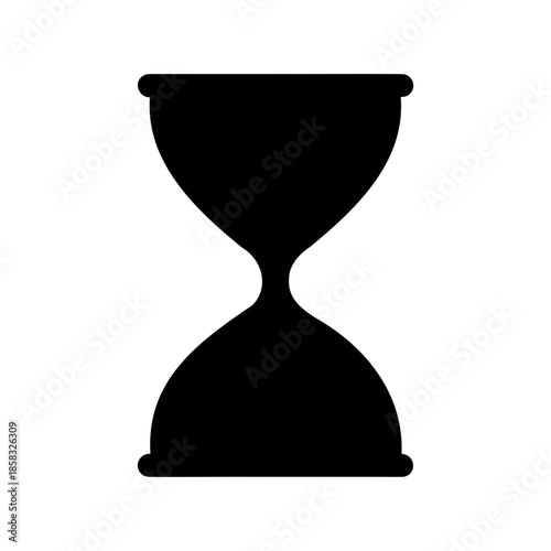 Black silhouette illustration of an hourglass measuring the passage of time
