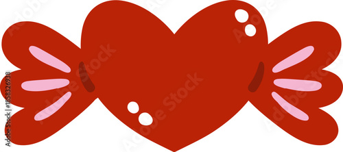 cute valentines heart love candy sugar food snack confectionery vector cartoon illustration