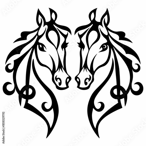 Minimalist Horse Head Profile Design Vector Illustration