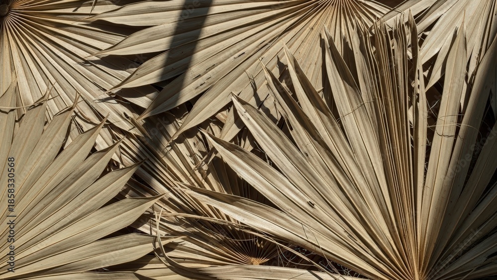 Obraz premium Dried Palm Leaves Texture Background Natural Pattern.