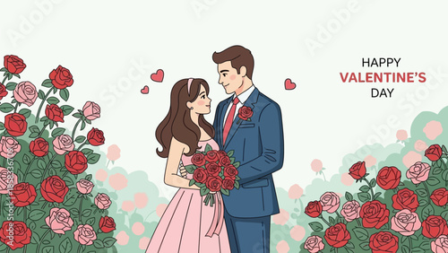 Valentine day couple in romantic moment