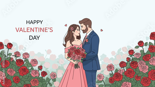 Valentine day love story of romantic couple