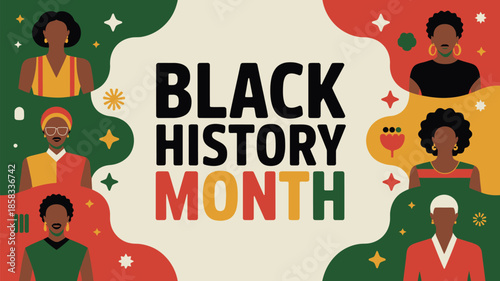 Black history month creative lettering design for celebration