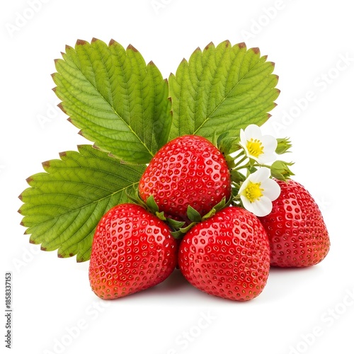strawberries isolated on white background
