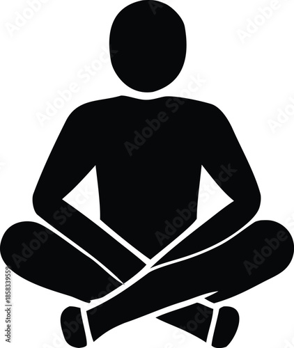 Person sitting in meditation pose Vector