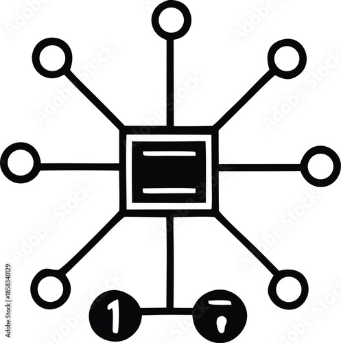 Central hub with connections Vector