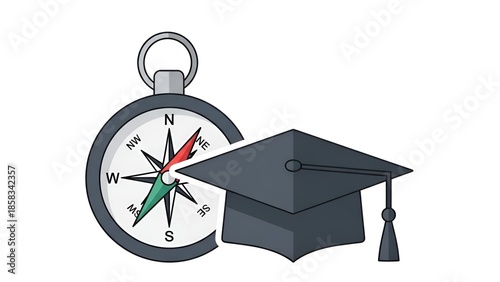 Compass and Graduation Cap