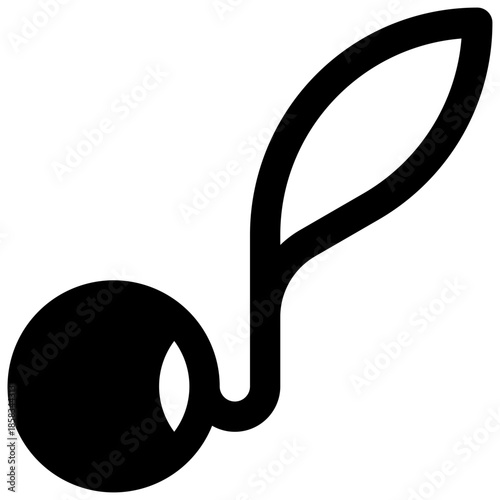 Seed. Outlined stroke vector icon with black-filled details.