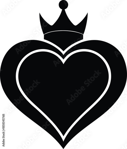 Crowned Heart Vector Illustration
