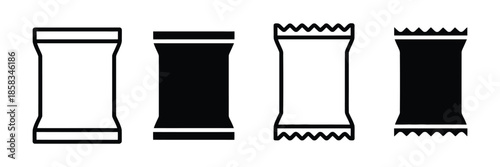 chips bag vector icons collection. vector illustration