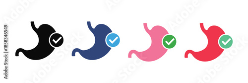 Good digestion icon set. Gastro no problem symbol. vector illustration