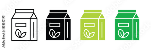 Packaging bag icon set. coffee paper bag symbol. vector illustration