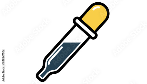 Pasteur pipette filled dropper isolated on white background scientific research concept