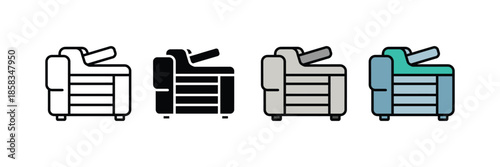 Copier icon set. Photocopy symbol. vector illustration