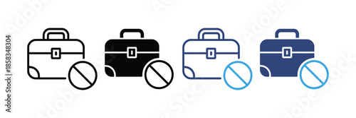 Unemployment icon set. no Job symbol. vector illustration