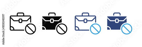 Unemployment icon set. no Job symbol. vector illustration