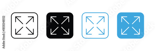 Expand icon vector simple element isolated on white background. extend, selection, focus selector, maximize, enhance, enlarge size symbol. vector illustration