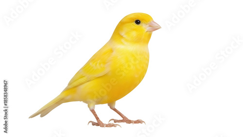 Bilde på lerret Bright yellow canary bird PNG isolated on transparent background, small pet with