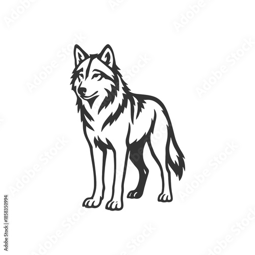 Ghostline Wolf Thin Vector