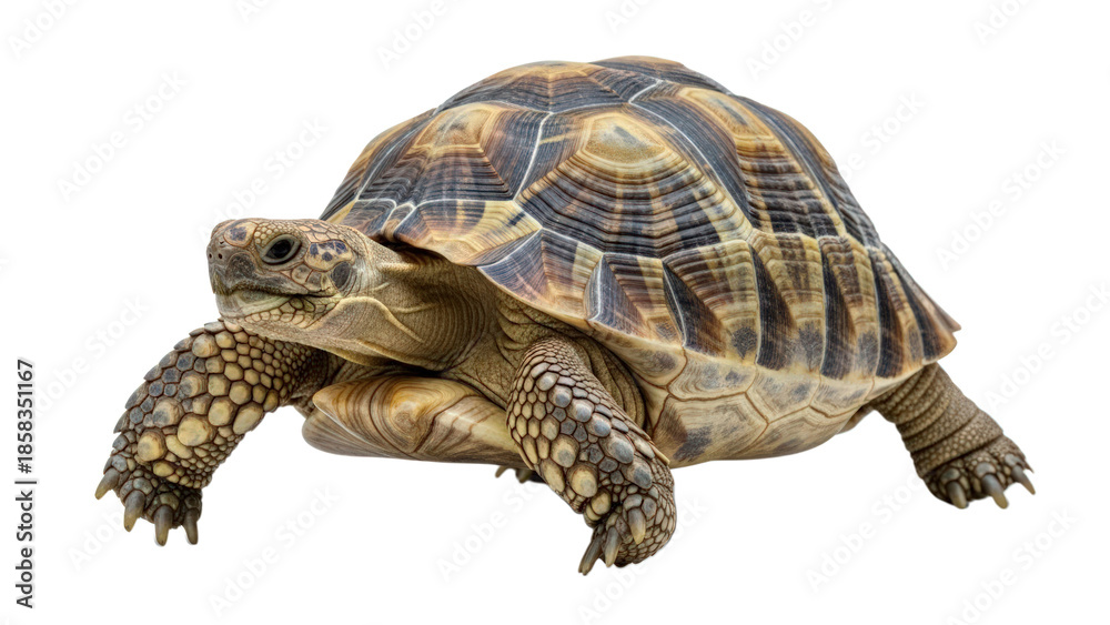 Obraz premium Desert tortoise walking isolated on transparent background