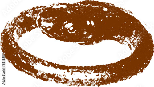 Illustration of a brown snake with a round, curved shape. Simple vector graphic representation in a minimalistic style.