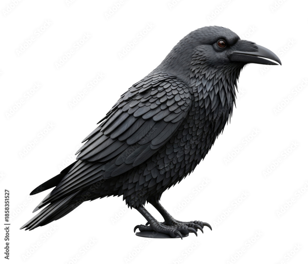 Obraz premium 3d raven transparent background cutout png