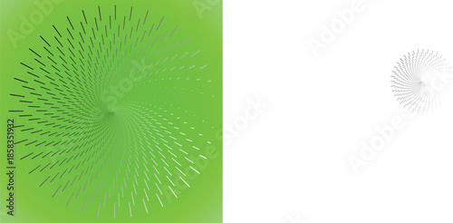 Vibrant Green Swirl of Dashes