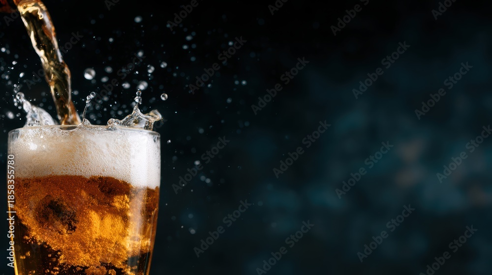 custom made wallpaper toronto digitalGolden beer is being poured into a glass, with a foamy splash creating an enticing scene that perfectly captures the essence of relaxing moments with friends and enjoyment.