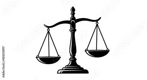 Balance scale illustration on white background