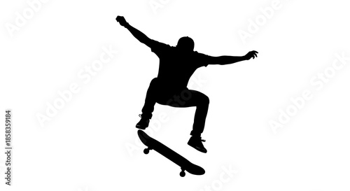 Skateboarder in mid air performing a trick